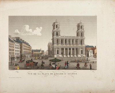 View of the Square of the Church of Saint-Sulpice by Henri Courvoisier Voisin